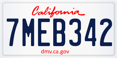 CA license plate 7MEB342