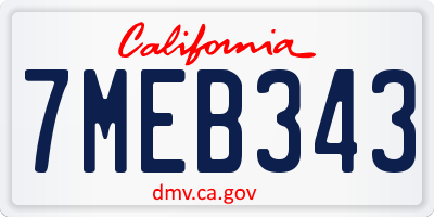 CA license plate 7MEB343