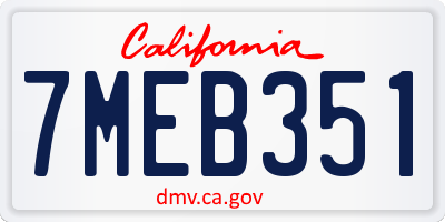 CA license plate 7MEB351
