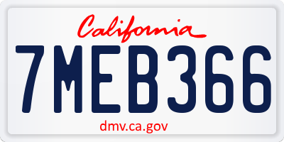 CA license plate 7MEB366