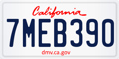 CA license plate 7MEB390