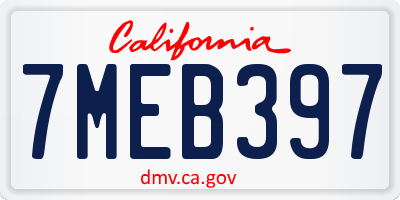 CA license plate 7MEB397