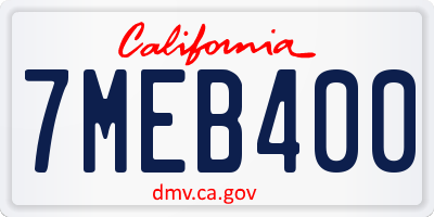 CA license plate 7MEB400