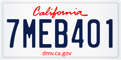 CA license plate 7MEB401