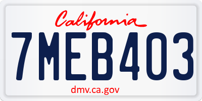 CA license plate 7MEB403