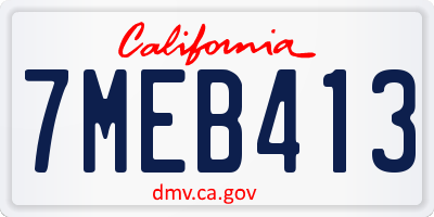 CA license plate 7MEB413