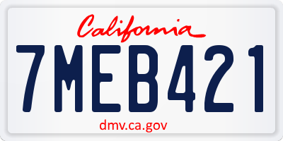 CA license plate 7MEB421