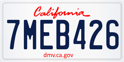 CA license plate 7MEB426
