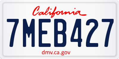 CA license plate 7MEB427