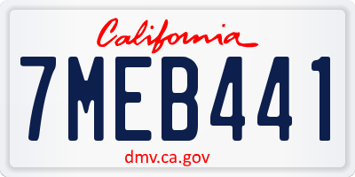 CA license plate 7MEB441