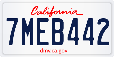 CA license plate 7MEB442