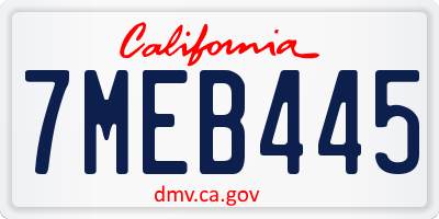 CA license plate 7MEB445