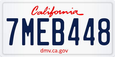 CA license plate 7MEB448