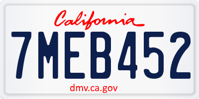 CA license plate 7MEB452