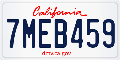 CA license plate 7MEB459
