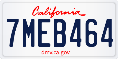 CA license plate 7MEB464