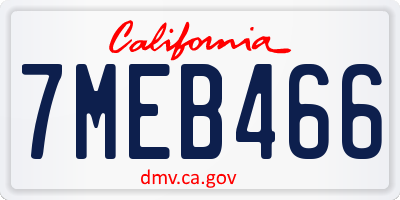 CA license plate 7MEB466