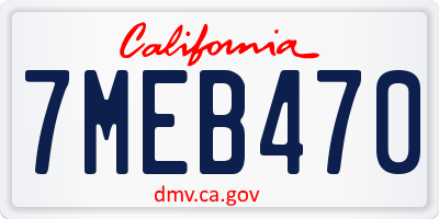 CA license plate 7MEB470