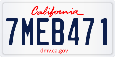 CA license plate 7MEB471