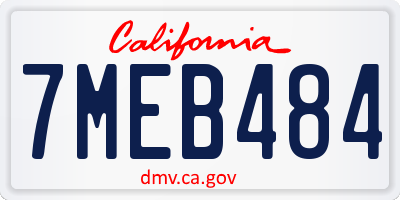 CA license plate 7MEB484