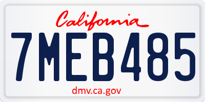 CA license plate 7MEB485