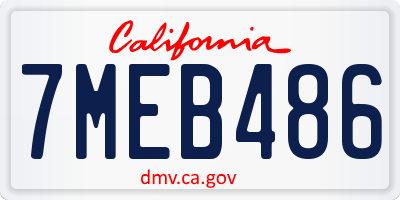 CA license plate 7MEB486