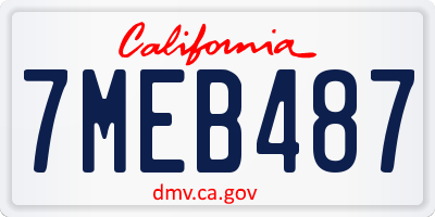 CA license plate 7MEB487