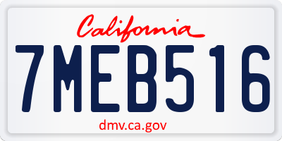 CA license plate 7MEB516