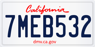 CA license plate 7MEB532