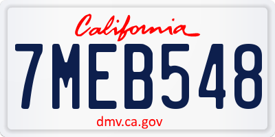 CA license plate 7MEB548