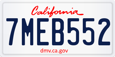 CA license plate 7MEB552