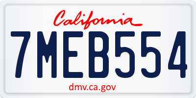 CA license plate 7MEB554