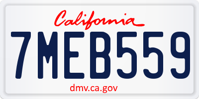 CA license plate 7MEB559
