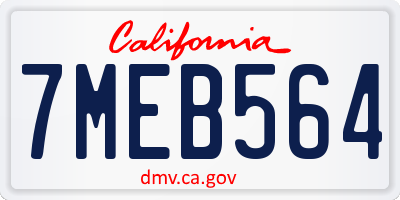 CA license plate 7MEB564