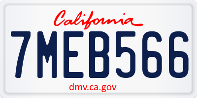 CA license plate 7MEB566