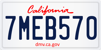 CA license plate 7MEB570