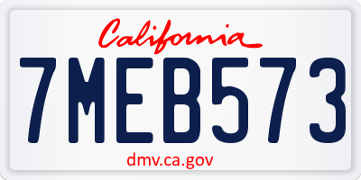 CA license plate 7MEB573