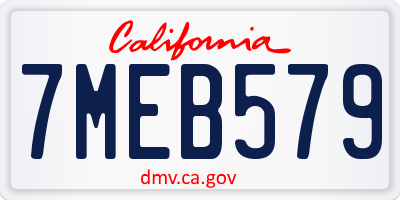 CA license plate 7MEB579