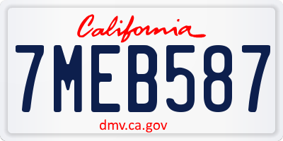 CA license plate 7MEB587