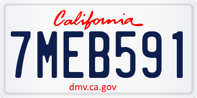 CA license plate 7MEB591