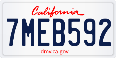 CA license plate 7MEB592