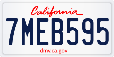 CA license plate 7MEB595