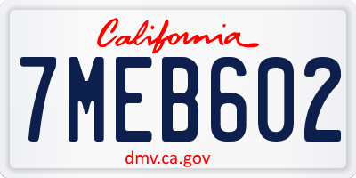 CA license plate 7MEB602