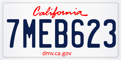 CA license plate 7MEB623