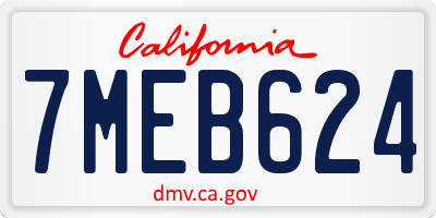 CA license plate 7MEB624