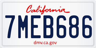 CA license plate 7MEB686