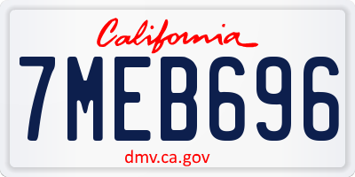 CA license plate 7MEB696