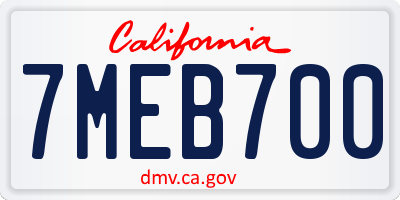 CA license plate 7MEB700