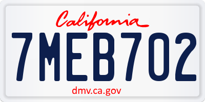 CA license plate 7MEB702