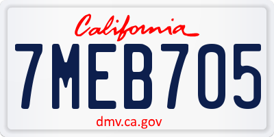 CA license plate 7MEB705